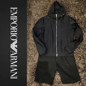 【貴重】EMPORIO ARMANI カプセルコレクション スエットセットアップ 上下セット フーディー ジップアップ エンポリオ・アルマーニ メンズ