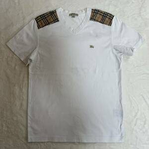 【近年モデル】 BURBERRY LONDON 半袖Tシャツ S 肩チェ ック柄 刺繍ホース柄 ノバチェック バーバリー ロンドン