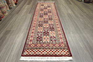新品　SALE　高級ラグ　パキスタン手織り絨毯　ランナー　廊下敷　キッチンマット　62x190cm　＃249