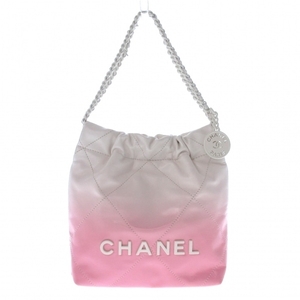 シャネル CHANEL ハンドバッグ AS3980/B16641/NY188 CHANEL 22 ミニ ハンドバッグ カーフスキン 白×ピンク レディース 美品 バッグ