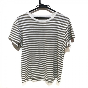 エムエイチエル MHL. 半袖Tシャツ サイズ2 M - 白×グレー レディース クルーネック/ボーダー トップス