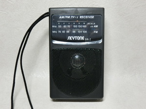 【№1018-ら6005】中古品： SKYTONE AM/FM-TV ポケットラジオ DR-7 　作動品