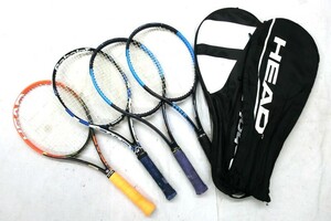 1000円スタート テニスラケット 4本まとめ Babolat バボラ PURE DRIVE Wilson ウィルソン ULTAR HEAD ハード RADICAL MP スポーツ 4 BB4026