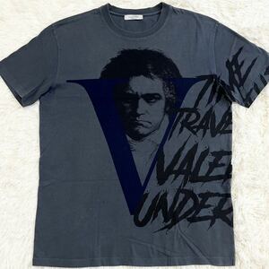 【極美品・最高峰ライン】VALENTINO ヴァレンティノ Tシャツ 半袖 トップス カットソー ベートーヴェン ロゴ メンズ サイズM