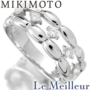 ミキモト デザインリング 5P 指輪 ダイヤモンド K18 8号 MIKIMOTO 中古 プレラブド 返品OK『5％OFFクーポン対象』