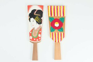 木地玩具 羽子板 2枚 鳥取 倉吉 / 熊本 人吉 郷土玩具 民芸 伝統工芸 風俗人形 置物
