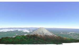 富士山山岳模型　　世界遺産　三保の松原から見た富士山　 背景画像データ付き　