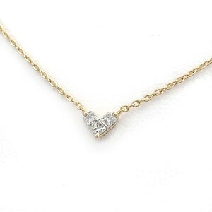 【緑屋質屋】スタージュエリー　ミステリアス ハート ダイヤ ネックレス　0.10ct　K18YG【中古】