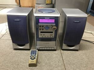 Y 家電１★通電確認済★aiwa/アイワ　 MD/CD　STEREO SYSTEM　システムコンポ　部品取り　パーツ取り　動作未確認　ジャンク　現状