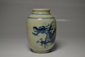 中国美術　染付　花瓶　　中国古玩　置物　
