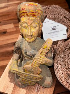 【FU10】明治時代 木彫り人形 置物 インテリア 装飾 オブジェ アンティーク ヴィンテージ 骨董
