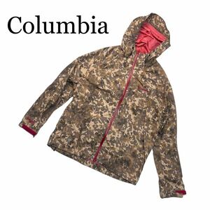 Columbia コロンビア ナイロンジャケット ナイロンパーカ L ブラウン 迷彩 長袖 トップス アウター フード