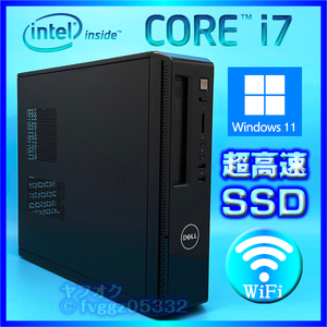 DELL Windows 11 Core i7 4790 SSD 新品 1TB (1000GB)+HDD 2TB (2000GB) メモリー 16GB Office2021 DtoDリカバリー 無線LAN VOSTRO 3800