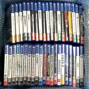 PS4 FF/モンハン/COD/R6S/GTAⅤ他 プレイステーション4ソフト まとめ売り 40本セット ケース付き＊動作未確認品【GH】