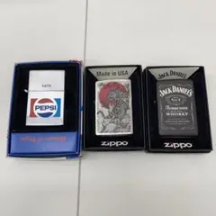 ジッポ　ZIPPO 3個　PEPSI タイガー　JACK Daniel