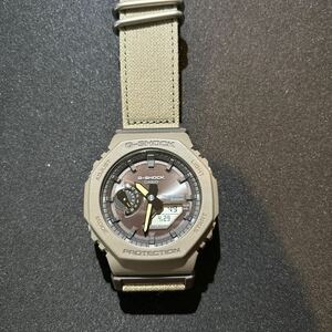 CASIO G-SHOCK 【国内正規品】web限定 FOOD TEXTILE素材クロスバンド Bluetooth搭載 バイオマスプラスチック採用 GA-B2100CT-5AJF カーキ