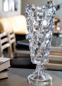 極美品　クリスタルガラス　ガラス　クリスタル　花瓶　チェコ　ボヘミア　BOHEMIA　40cm　zh264