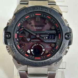 ● 《稼動品》 CASIO G-SHOCK タフソーラー GST-B400 5657 カーボンコアガード 腕時計 カシオ ジーショック ブラック×レッド 1円スタート