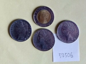 50506外国硬貨・イタリア国コイン・2種4枚