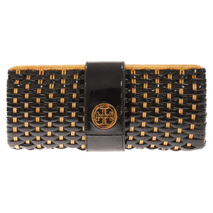 TORY BURCH トリー バーチ エナメルレザー クラッチバッグ ブラック