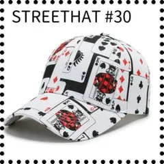 【残り1点】#30 メンズ キャップ　ホワイト　ストリート ロック 帽子