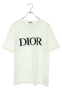 ディオール DIOR 21SS 183J685A0677 サイズ:L ロゴ刺繍クルーネックTシャツ 中古 SS13