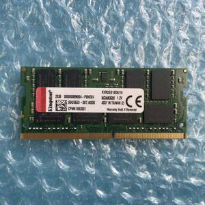 Kingston 16GB×1枚 計16GB DDR4 2666 KVR26S19D8/16 中古 ノートPC用 メモリ 【NM-327】
