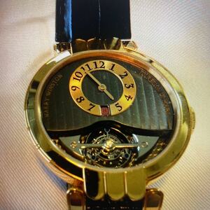 ハリーウィストン腕時計メンズ金無垢K18 ドゥールビヨン　限定品