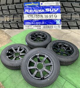 新品 2023年製★スズキ ジムニー16インチ ホイール & GOOD YEAR 175/80R16 スタッドレスタイヤ4本★ ジムニーワイド等★240422