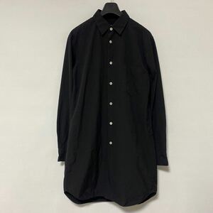 美品 名作 AD 2018 COMME des GARCONS HOMME PLUS ポリ ロング シャツ XS ブラック BLACK コムデギャルソンオムプリュス 製品染め 縮絨