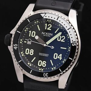 1円 稼働 ニクソン QZ DESCENDER ブラック文字盤 デイト 18J メンズ腕時計 KMR 0044000 5MGT