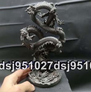 希少新品！神龍 龍 の置物 金龍 風水 銅製 昇運金龍風水グッズ 開運グッズ 縁起物 機運上昇縁起物 厄除け 吉祥開運 贈答 ギフト高さ22CM