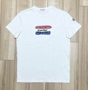 ［新品同様］モンクレール　ペイントロゴTシャツ　ホワイト