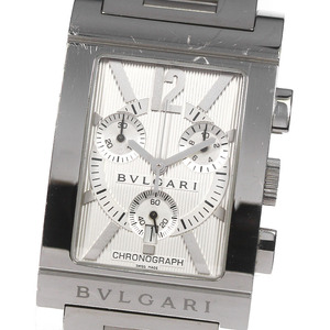 ブルガリ BVLGARI RTC49S レッタンゴロ クロノグラフ デイト クォーツ メンズ 箱・保証書付き_809445