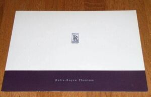 【カタログのみ】ロールスロイス　Rolls-Royce　ファントム　Phantom　英語版カタログ　2002.12
