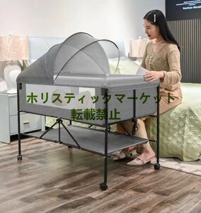 美品登場 大好評 折り畳み　大きいベッド　可動式 多機能　新生児から4歳まで Q0401