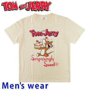 トムとジェリー 半袖 Tシャツ メンズ ワーナー グッズ ネコ ネズミ SPTJ-42242B Mサイズ CR(クリーム)
