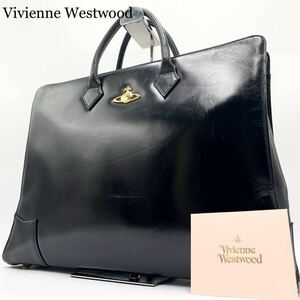 737 【希少・廃盤品】 Vivienne Westwood ヴィヴィアンウエストウッド ビジネスバッグ ブリーフケース オーブ 金具 書類鞄 A4 PC 大容量 黒