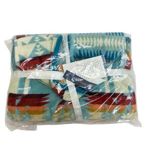 PENDLETON/ペンドルトン JACQUARD CHILDRENS HOODED TOWEL フード付き CHIEF　JOSEPH　AQUA コットン ポンチョ ブルー キッズ ブランド