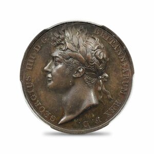 【★１円スタート】イギリス 1821 ジョージ4世 戴冠記念 銅メダル PCGS SP55 Eimer-1146a