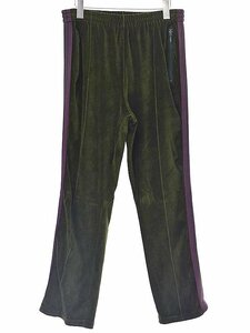 Needles ニードルズ 21AW Narrow Track Pant サイドラインベロアトラックパンツ グリーン M ITYMIFSZDDE8