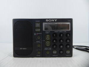 ★☆SONY FMステレオ/LW/MW/SWコンパクトラジオ ICF-SW1 日本製 通電OKジャンク品☆★