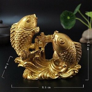 TZX1162★風水仏像　彫刻　動物　魚の置物　工芸品　家の装飾アクセサリー