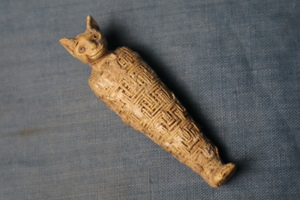 焼物　人物　猫頭部　立像　検古代エジプトウシャブティ副葬品ミイラ珍品希少骨董オブジェ時代