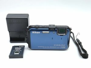 610■極上品■ Nikon デジタルカメラ COOLPIX (クールピクス) AW100 オーシャンブルー AW100BL