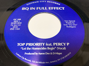 RAP45★[TOP PRIORITY feat. PERCY P / Let The Homocides Begin] 鬼レア オールドスクール ドラムブレイク ネタ 7inch 7インチ EP DJ Koco