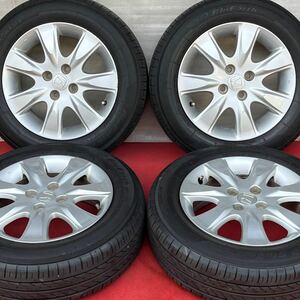 60%以上溝有。HONDAホンダ　エアウェイブ純正15インチ×6J＋50 PCD100 4H YOKOHAMA 185/65R15ラジアル4本。フリード フィット インサイト等