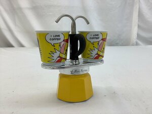 BIALETTI ミニエキスプレス/エスプレッソマシン/2カップ用/直火式/ショットグラス付き 中古品 ACB