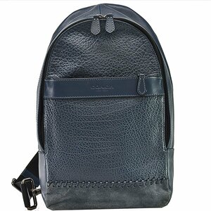 コーチ COACH ボディバッグ ショルダーバッグ レザー/スエード ネイビー×ブラック r9053a