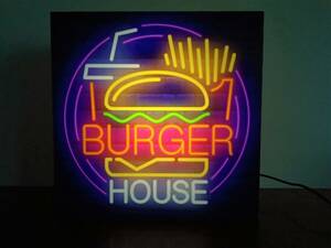 アメリカン ファストフード ハンバーガー カフェ バー レストラン テーブル カウンター サイン 看板 電飾看板 置物 雑貨 LED2wayライトBOX